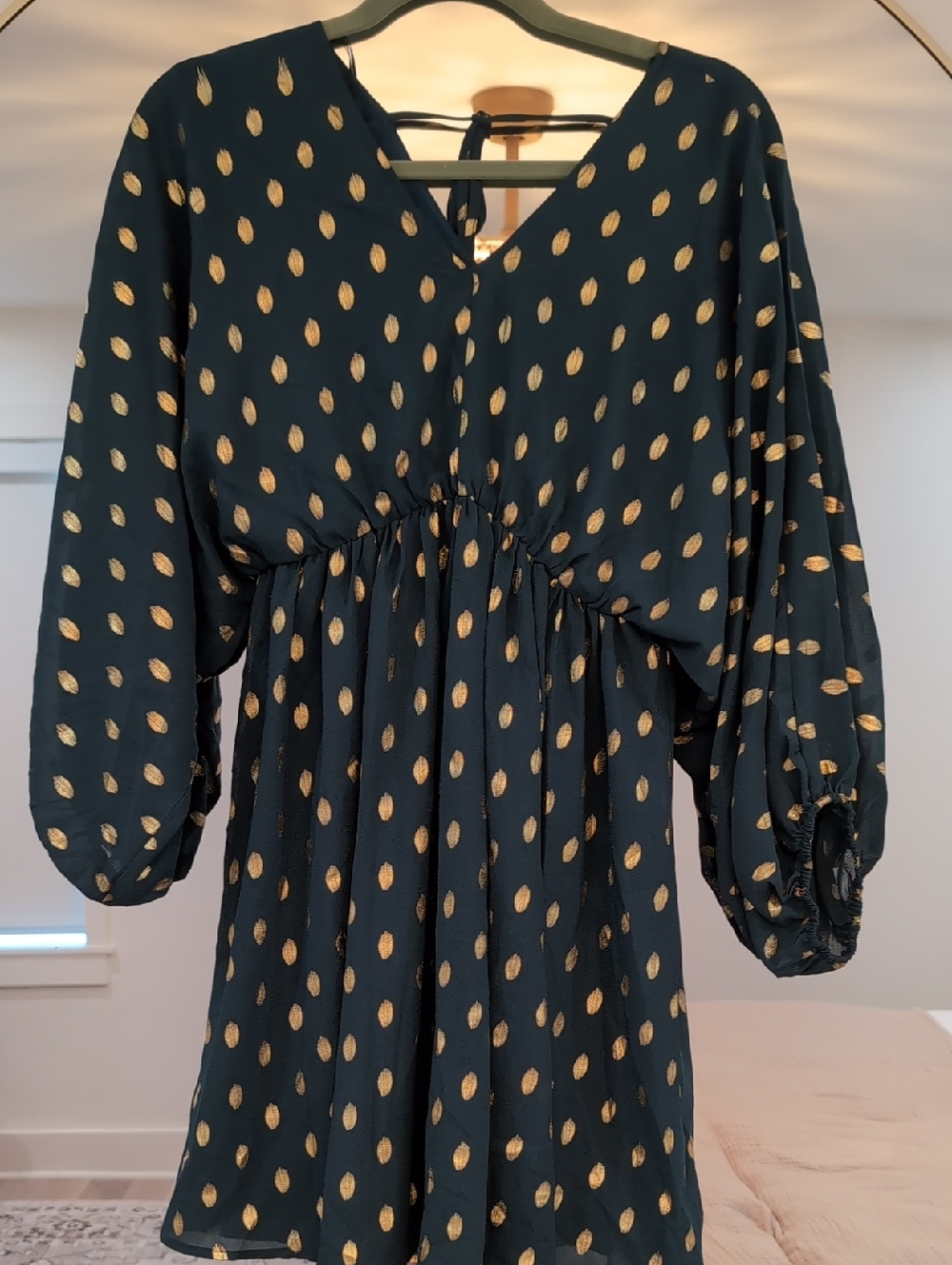 JODIFL Teal Dress with Gold Dot Accents